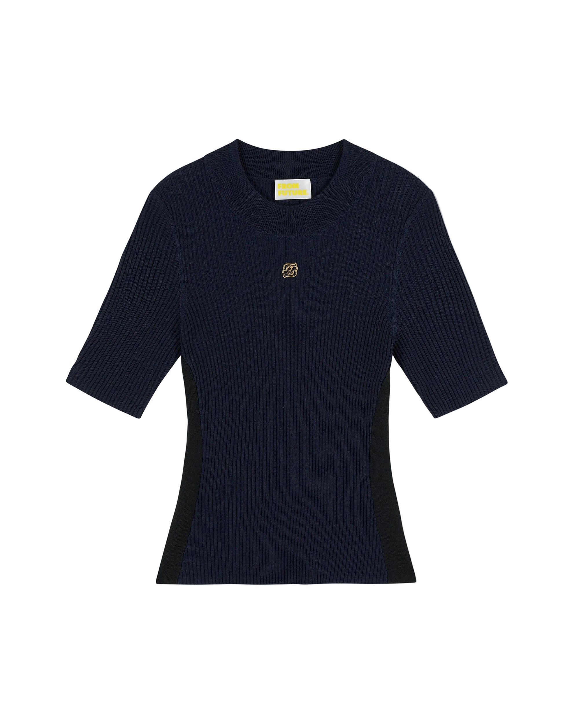 Top à manches courtes en laine - Navy