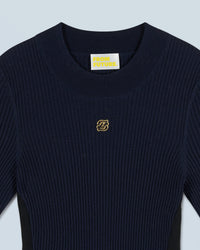 Top à manches courtes en laine - Navy