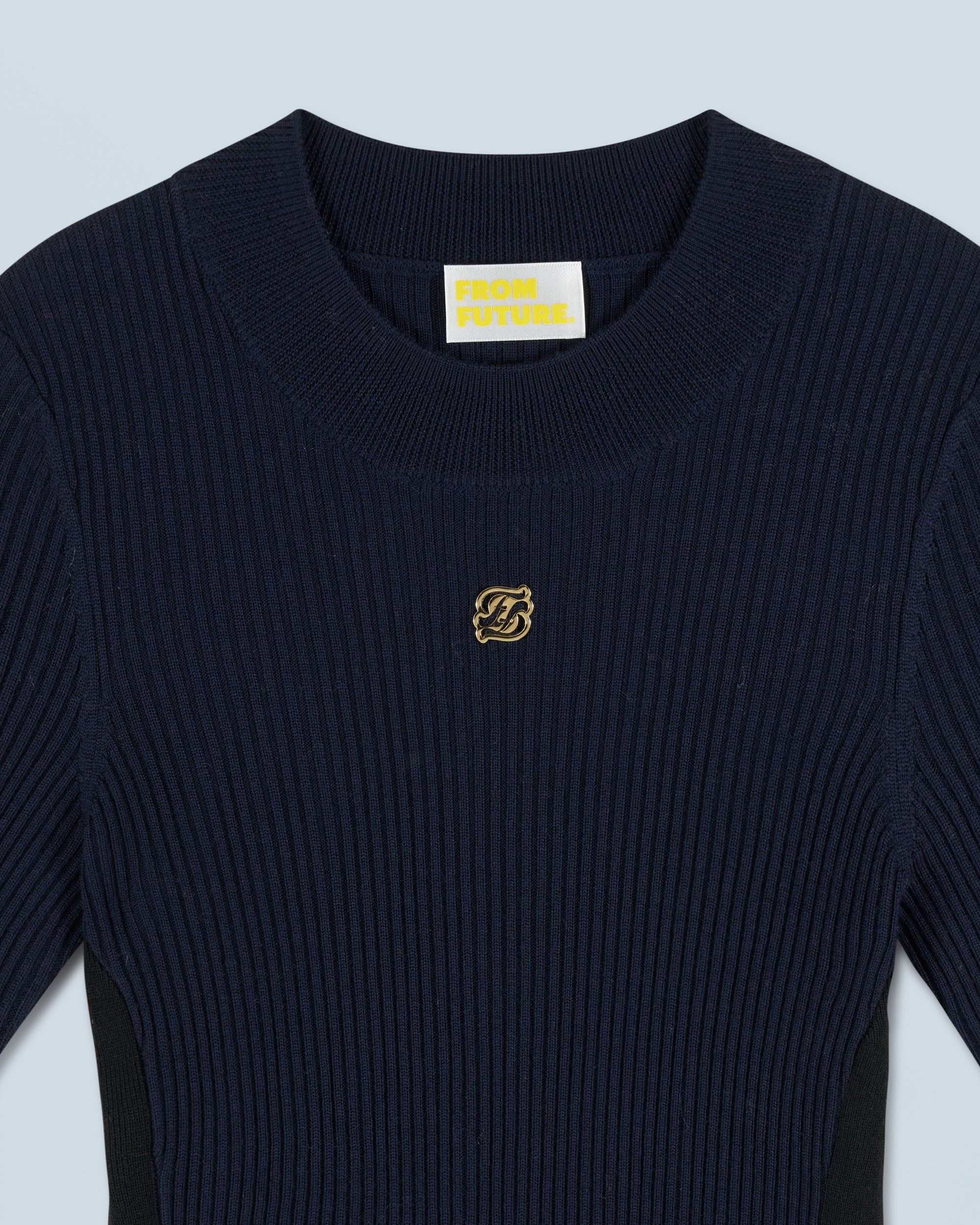 Top à manches courtes en laine - Navy