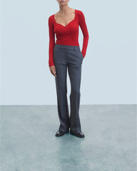 Long-sleeved wool top - Hot Red