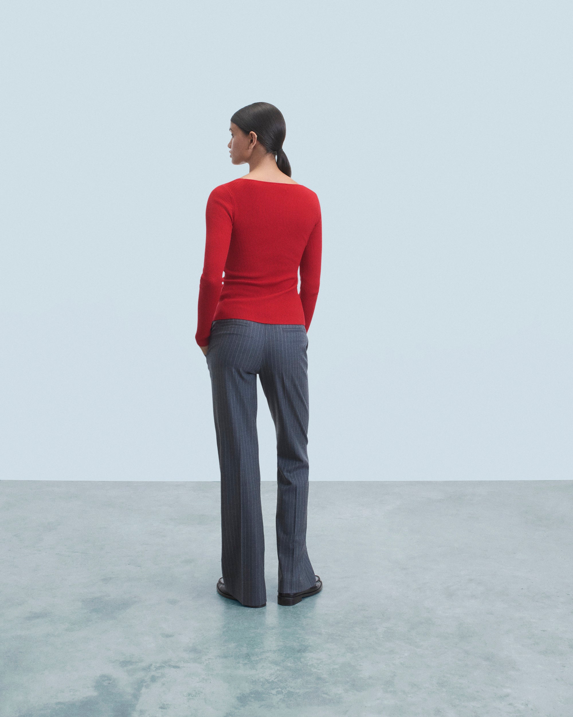 Long-sleeved wool top - Hot Red