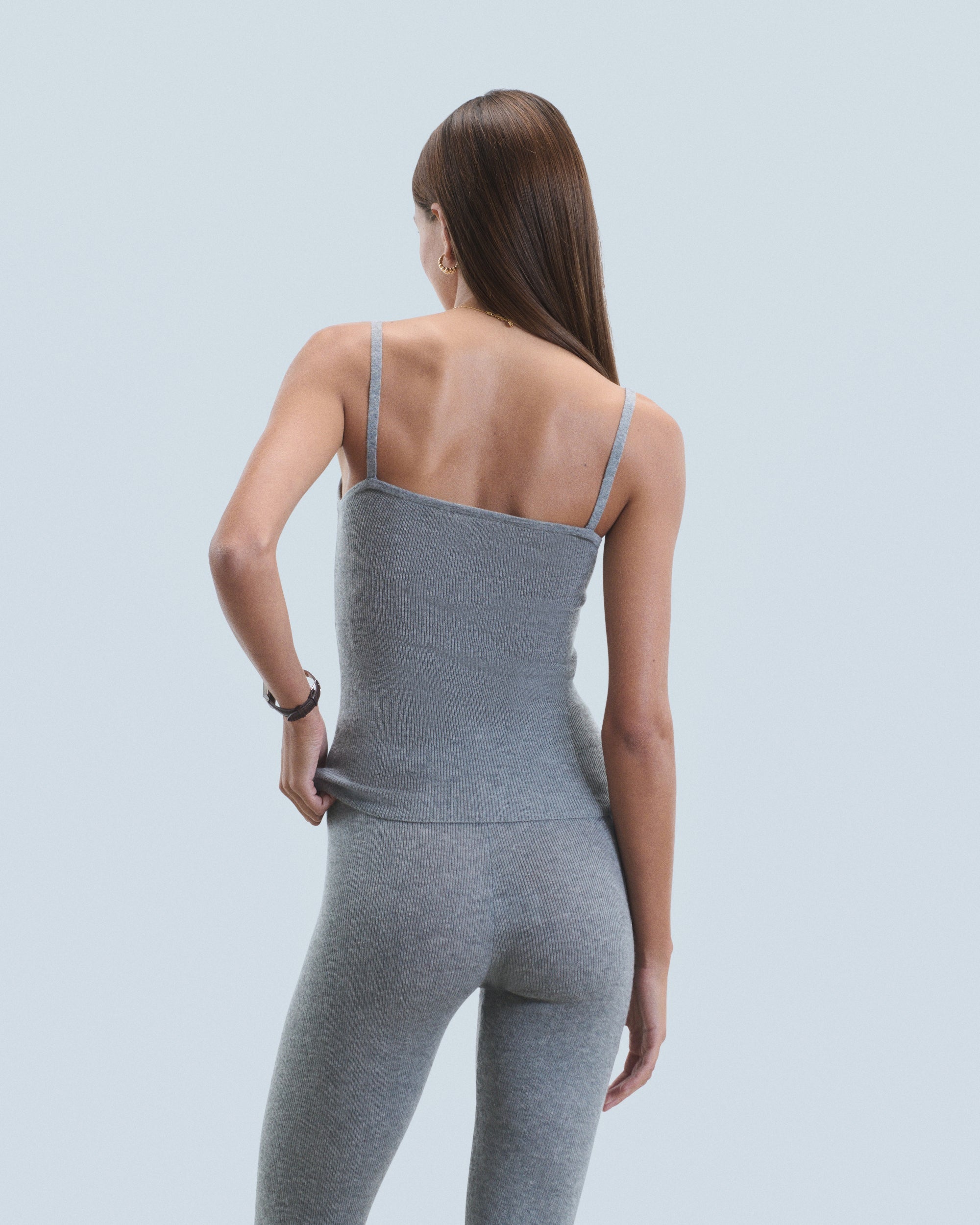 Second-skin cashmere camisole - Dark Mottled Grey