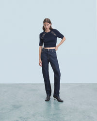 NAVY / NEW / QTY : 2 / Top Manches Courtes Ouvertures et Broderies - Navy