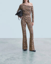 Top asymetrique en jersey - Hot Leopard