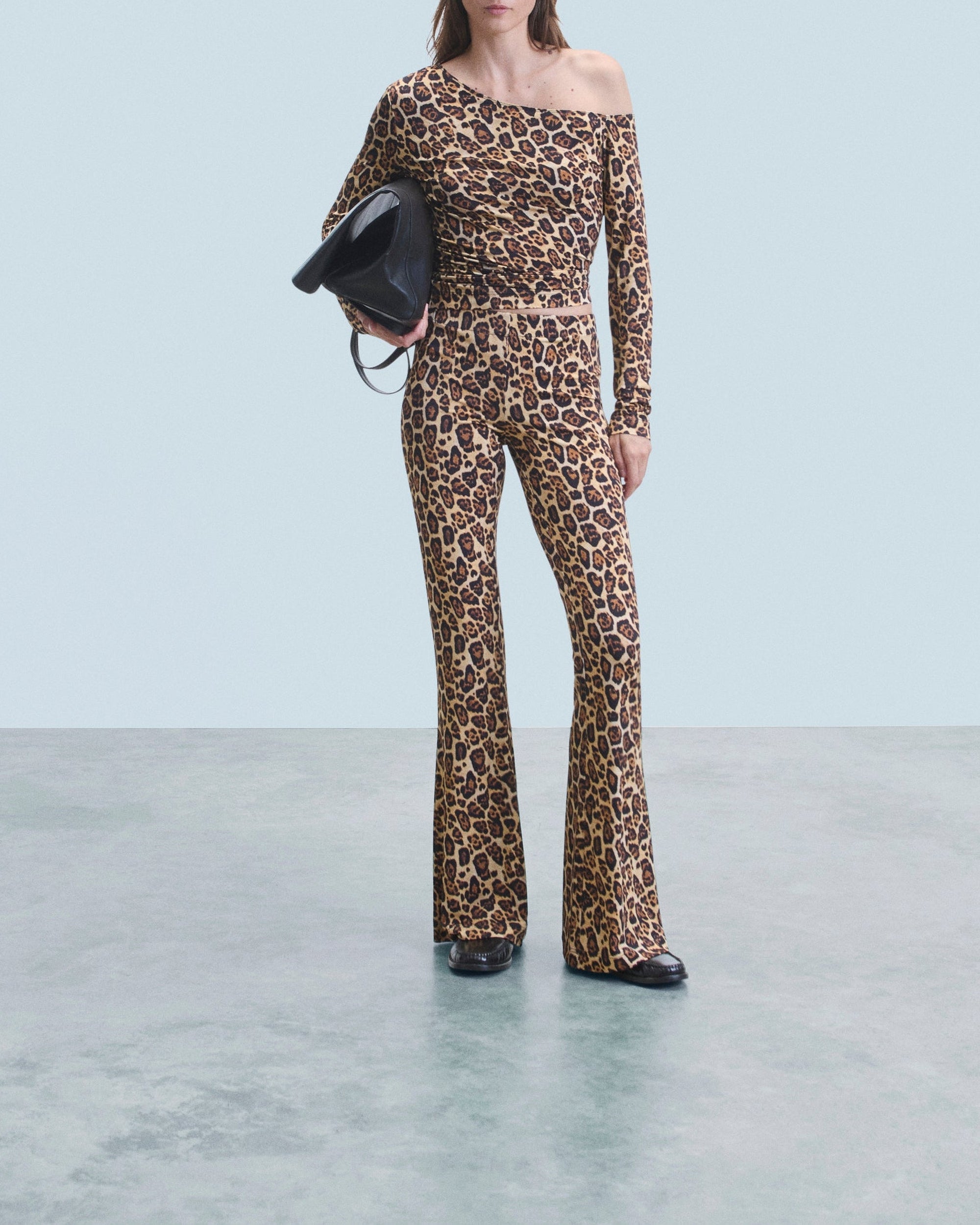 Top asymetrique en jersey - Hot Leopard