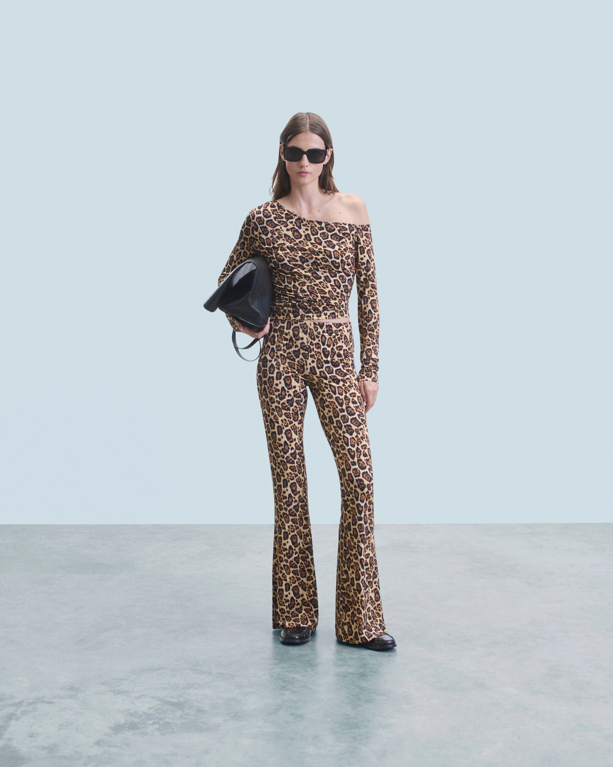 HOT LEOPARD / NEW / QTY : 67 / Top Asymetrique Jersey - Hot Leopard