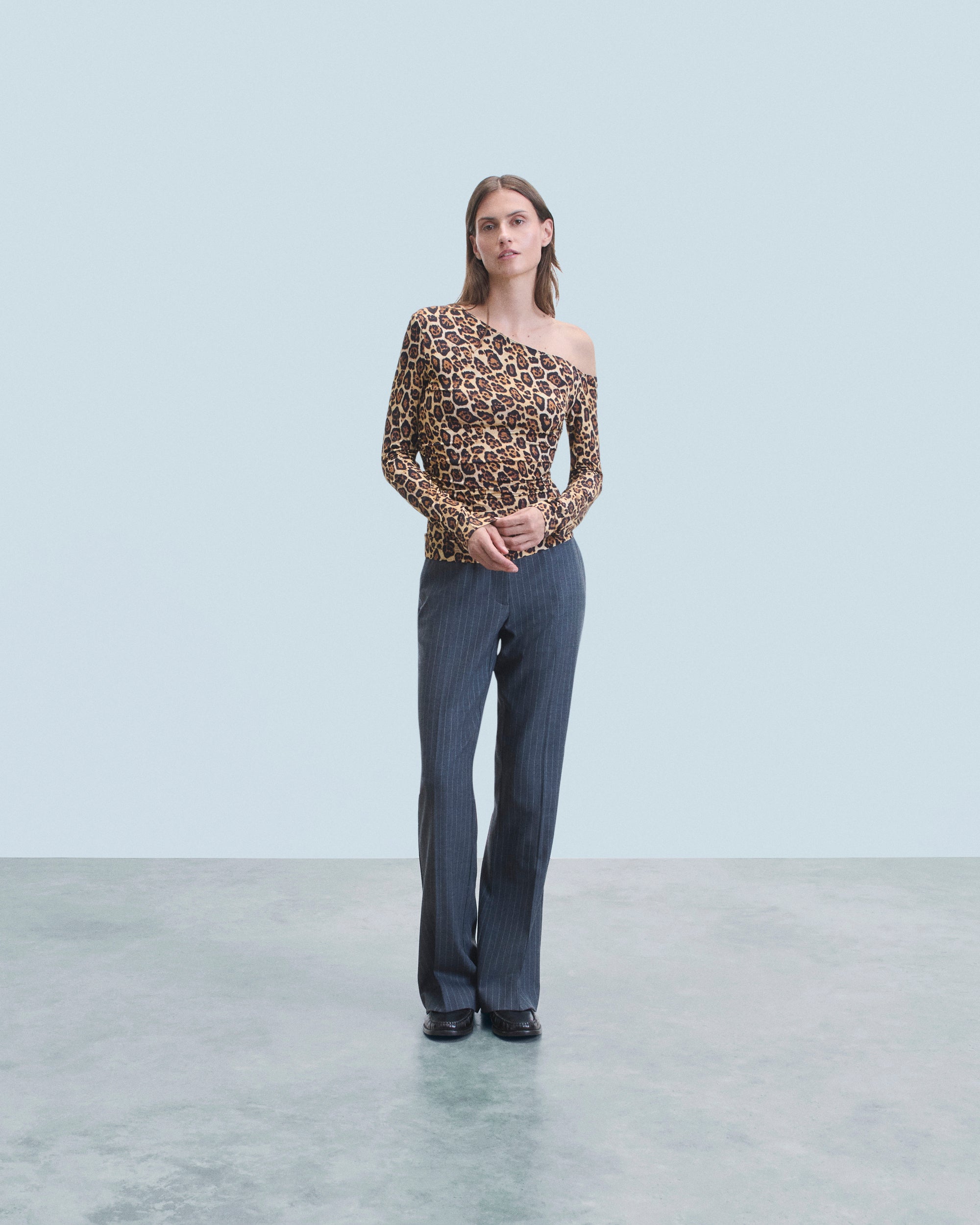 HOT LEOPARD / NEW / QTY : 67 / Top Asymetrique Jersey - Hot Leopard