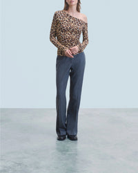 Top asymetrique en jersey - Hot Leopard