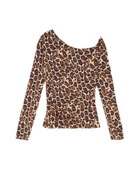 Top asymetrique en jersey - Hot Leopard
