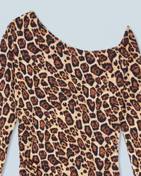 Top asymetrique en jersey - Hot Leopard