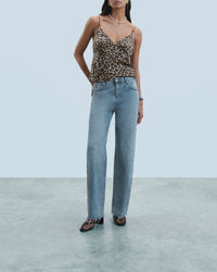 Silk camisole - Winter Leopard