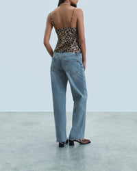 Silk camisole - Winter Leopard