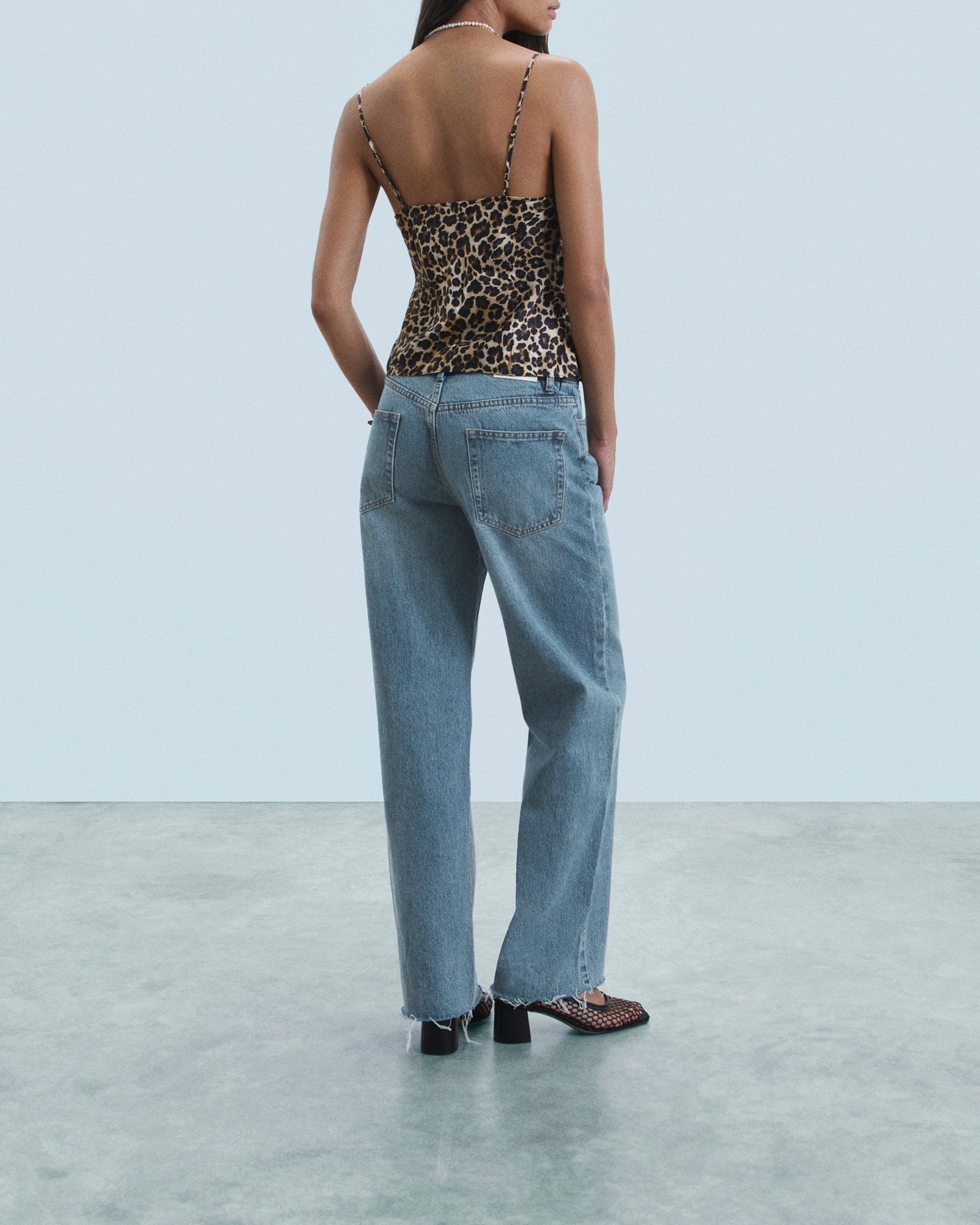 Silk camisole - Winter Leopard