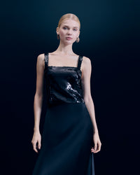 NOIR / NEW / QTY : 138 / Top Bretelle Sequins - Noir
