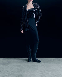 Top à bretelles en sequins - Noir