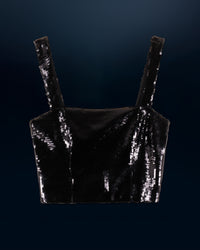 NOIR / NEW / QTY : 138 / Top Bretelle Sequins - Noir