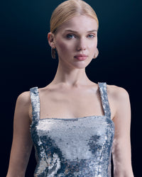Y. ONLY PORTE / SILVER / NEW / QTY : 121 / Top Bretelle Sequins - Silver