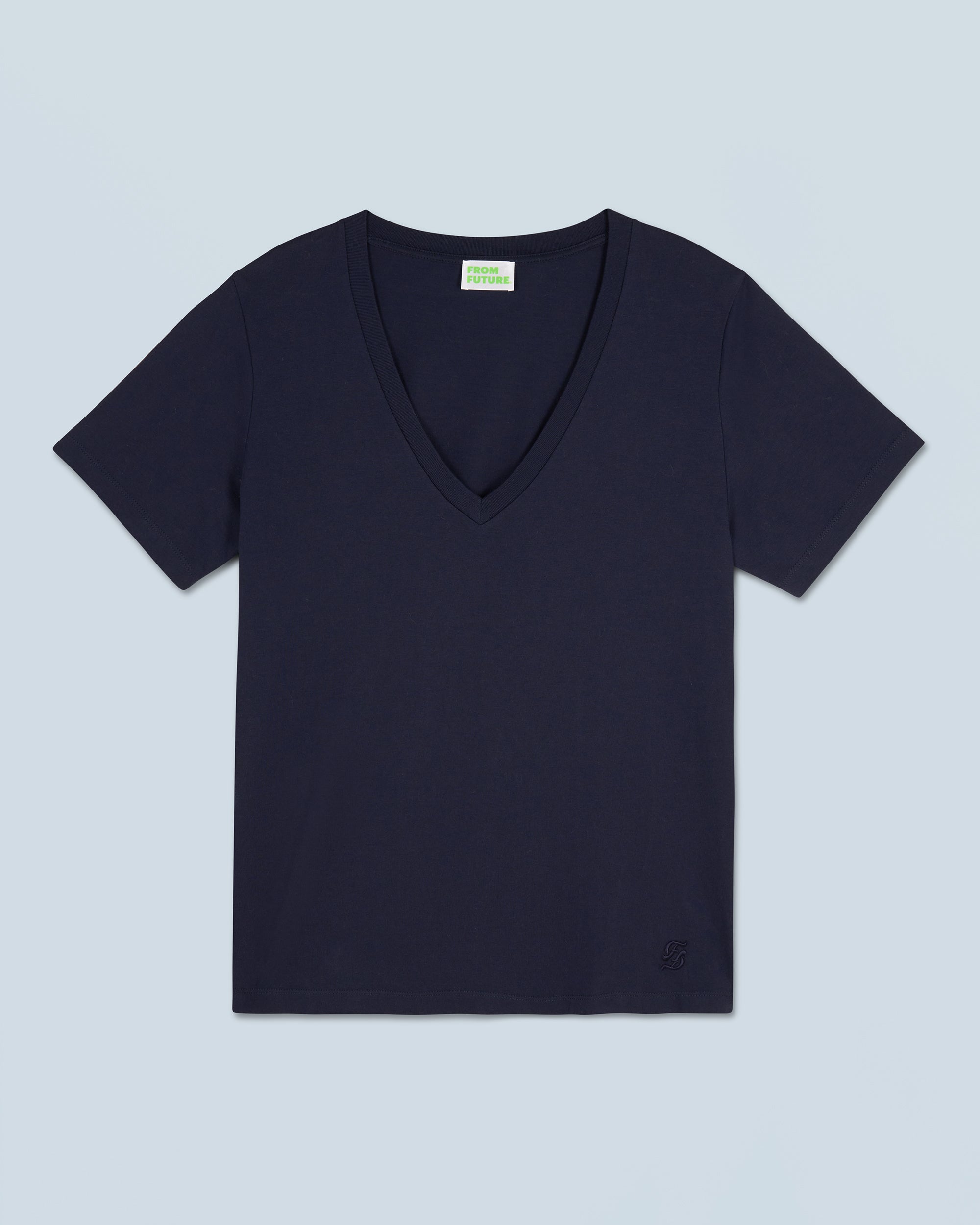 NAVY / NEW / QTY : 1 / T-shirt Col V Manches Courtes - Navy