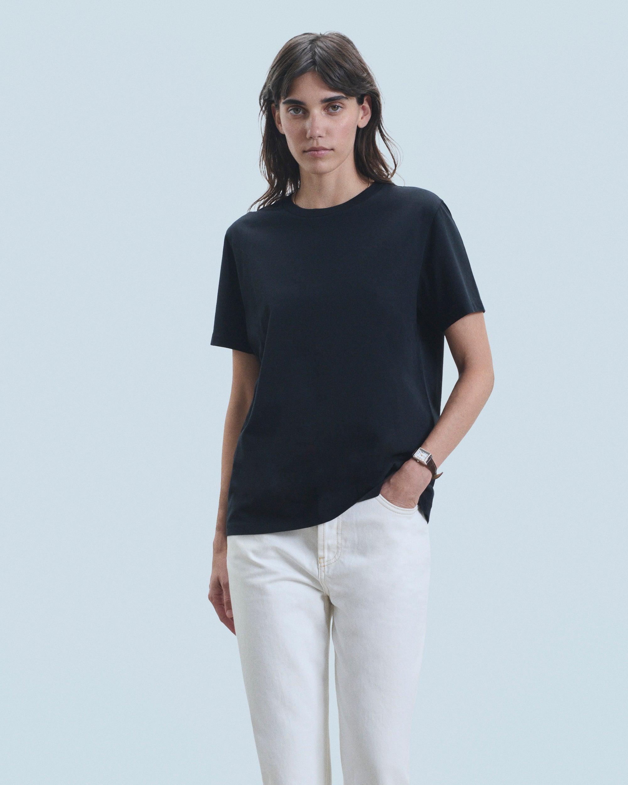 NOIR / NEW / QTY : 20 / T-shirt Col Rond Manches Courtes - Noir