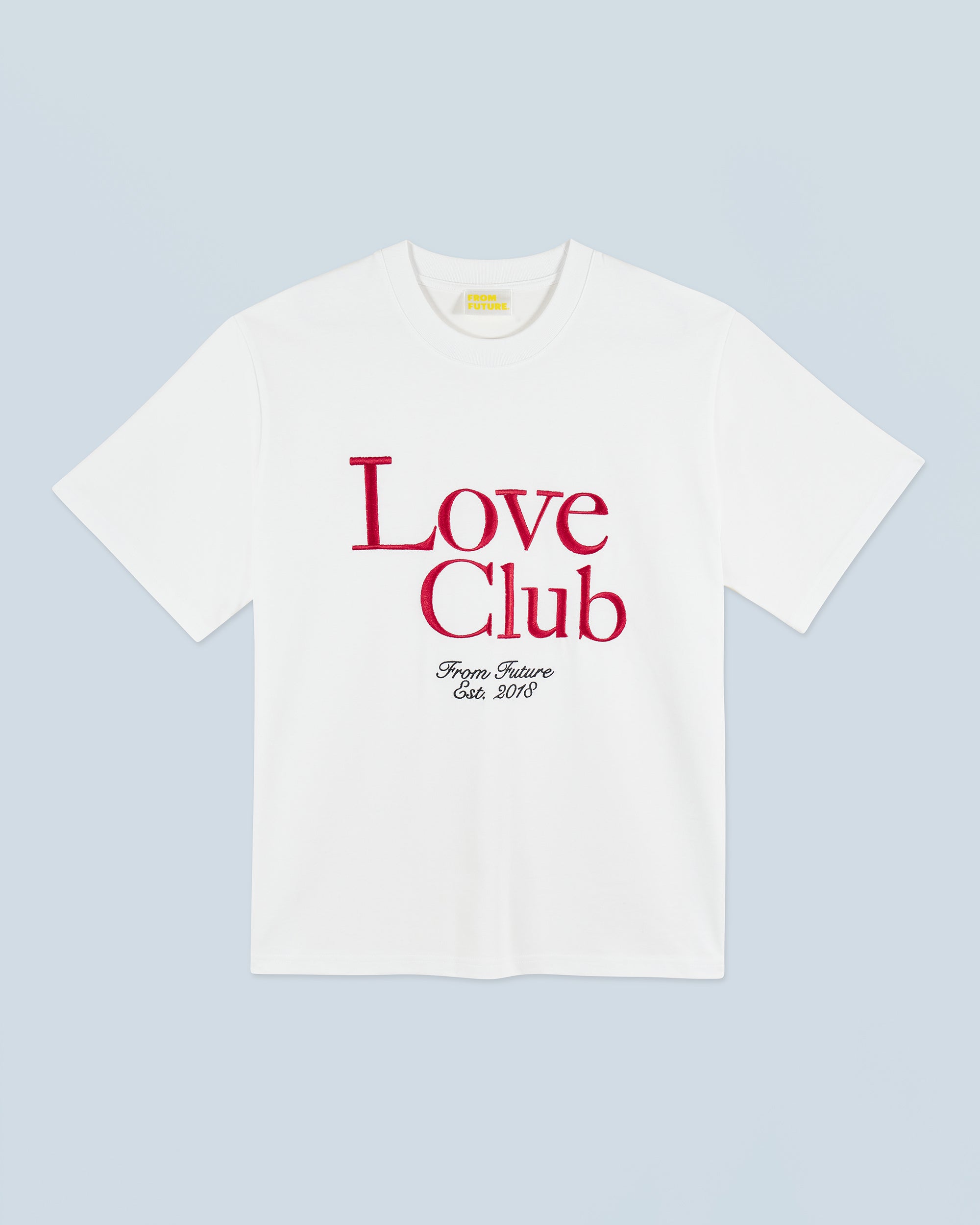 BLANC / NEW / QTY : 13 / T-shirt Col Rond Manches Courtes Love Club - Blanc