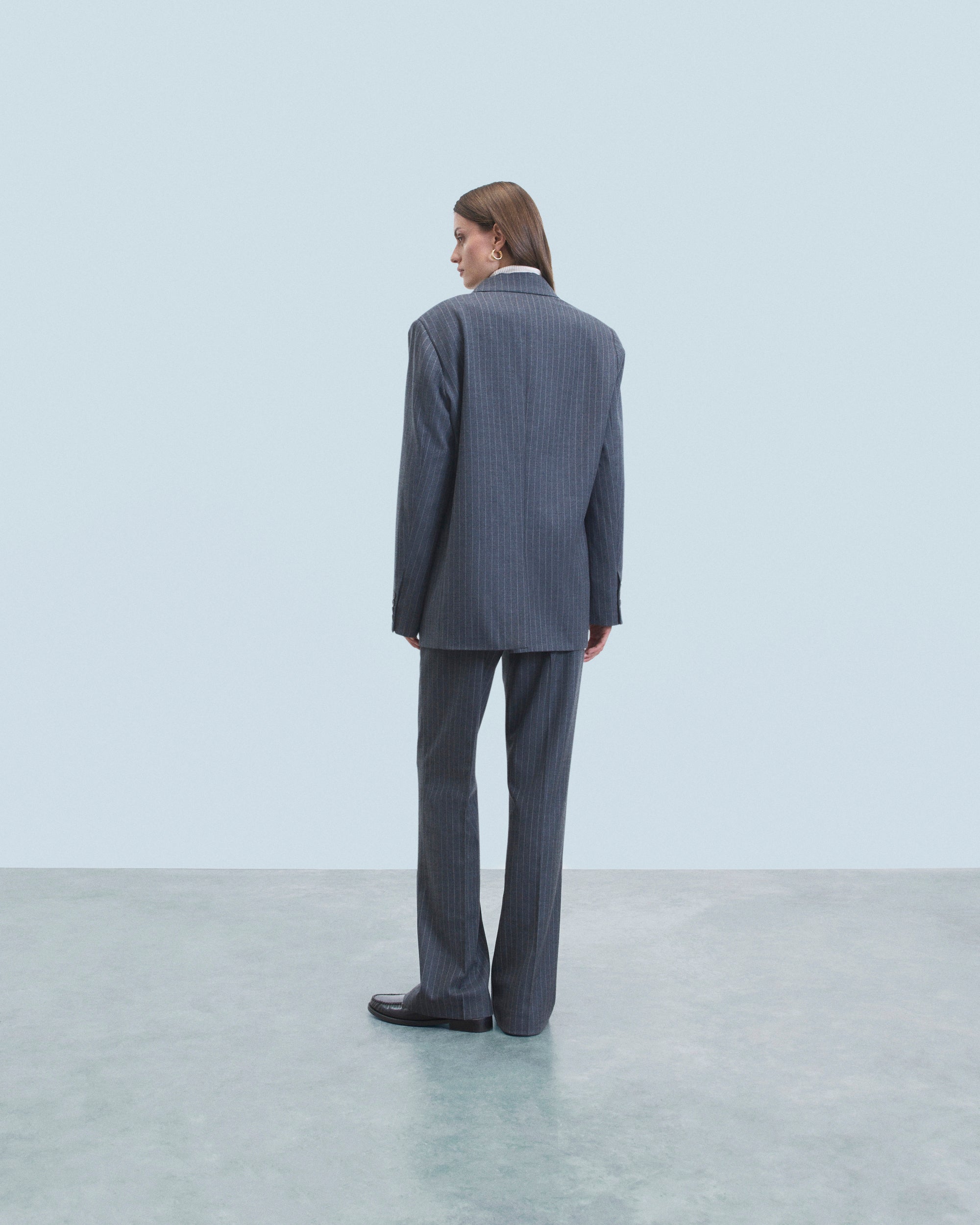 Veste blazer tailoring en laine - Gris