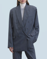 Veste blazer tailoring en laine - Gris