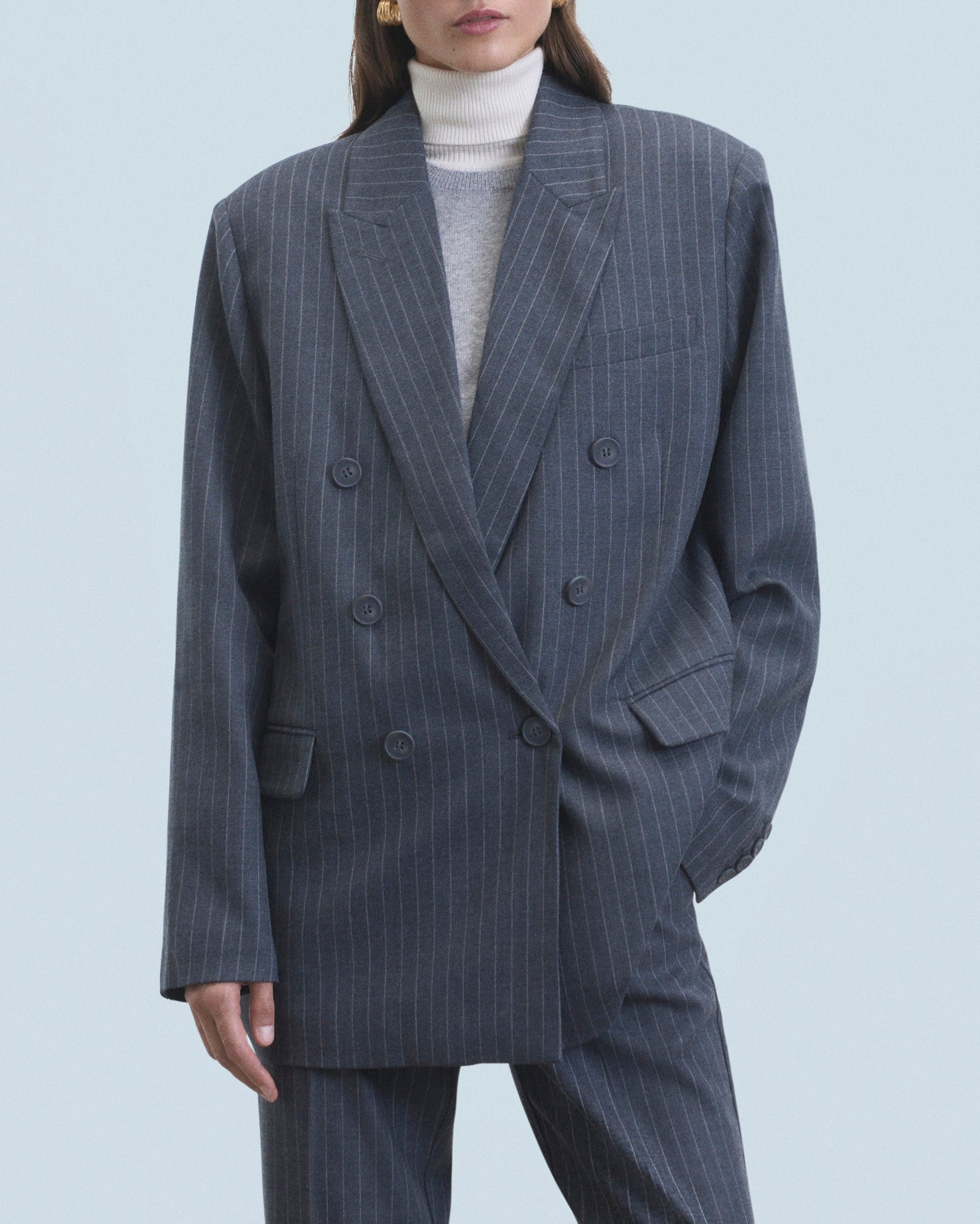 Veste blazer tailoring en laine - Gris