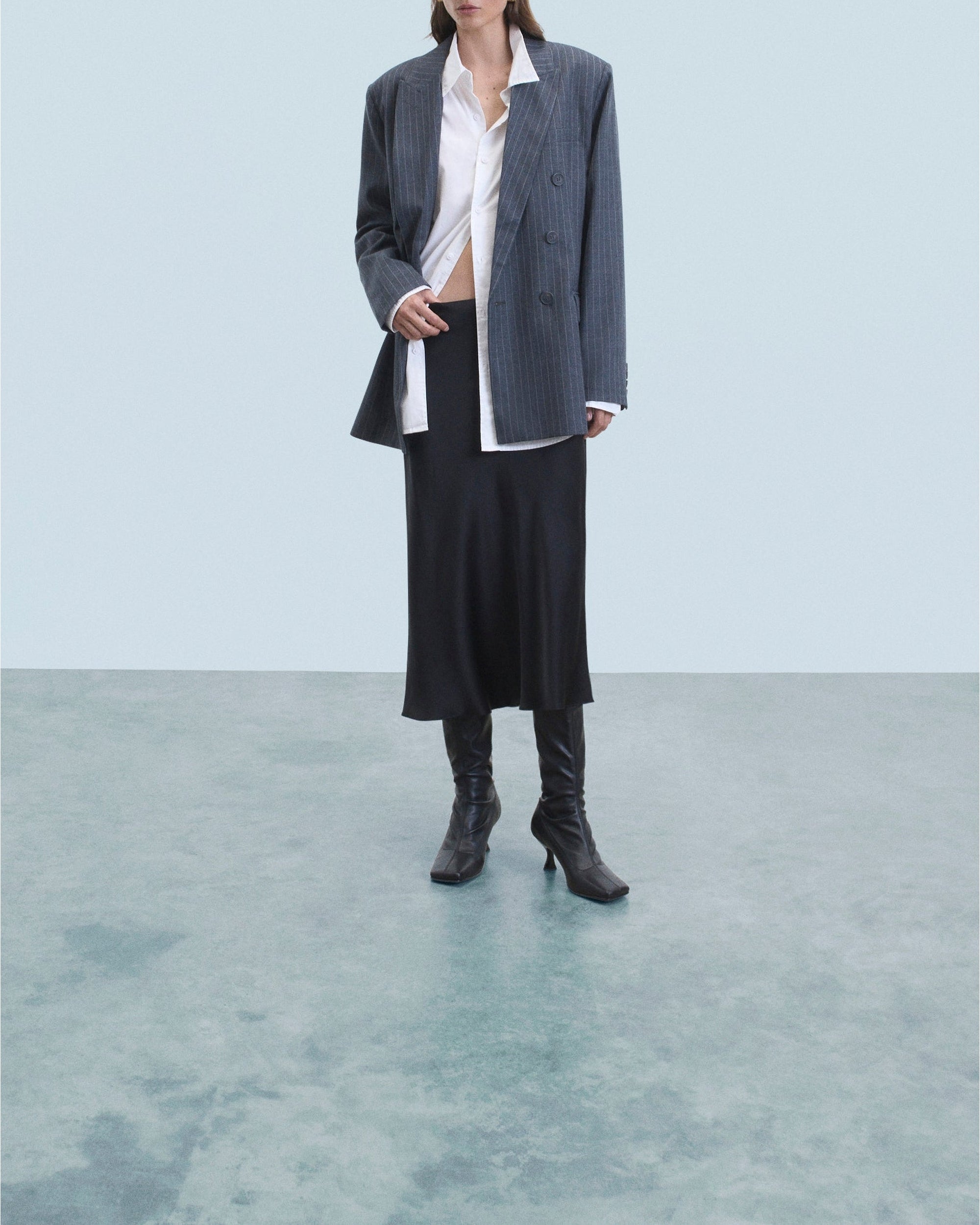 Veste blazer tailoring en laine - Gris