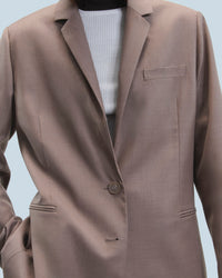 Veste blazer tailoring en laine - Taupe