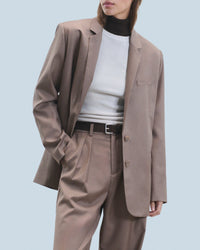 Veste blazer tailoring en laine - Taupe