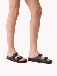 24qty NEW / Sandales Fred en cuir Nappa - Brown