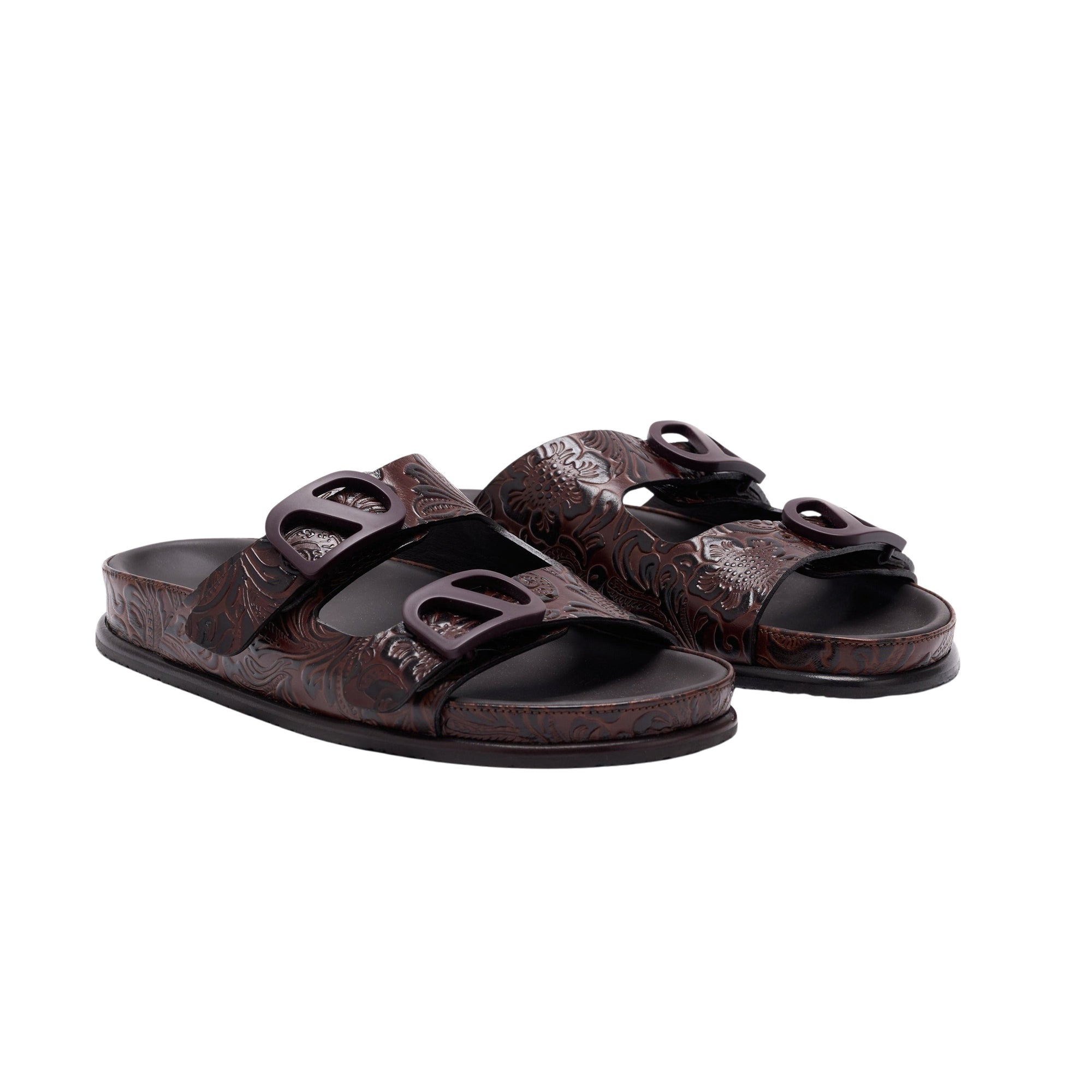 24qty NEW / Sandales Fred en cuir Nappa - Brown
