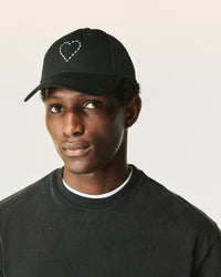 Y. ONLY PORTE / NOIR / NEW / QTY : 3 / Casquette à Visière Courbée Coeur - Noir