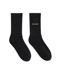 NOIR / DJV / QTY : 39 / Chaussettes Mi-hautes Coeur - Noir