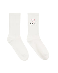 Chaussettes mi-hautes Coeur - Ecru