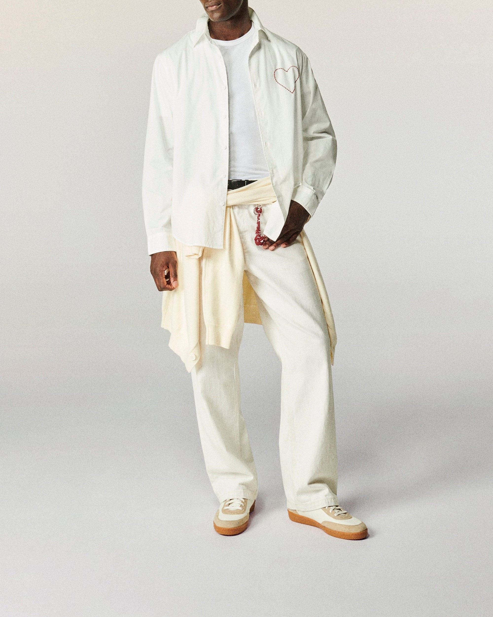 Chemise à manches longues en popeline - Blanc