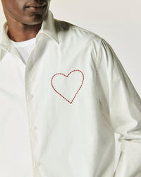 Chemise à manches longues en popeline - Blanc