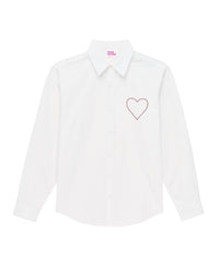 Chemise à manches longues en popeline - Blanc