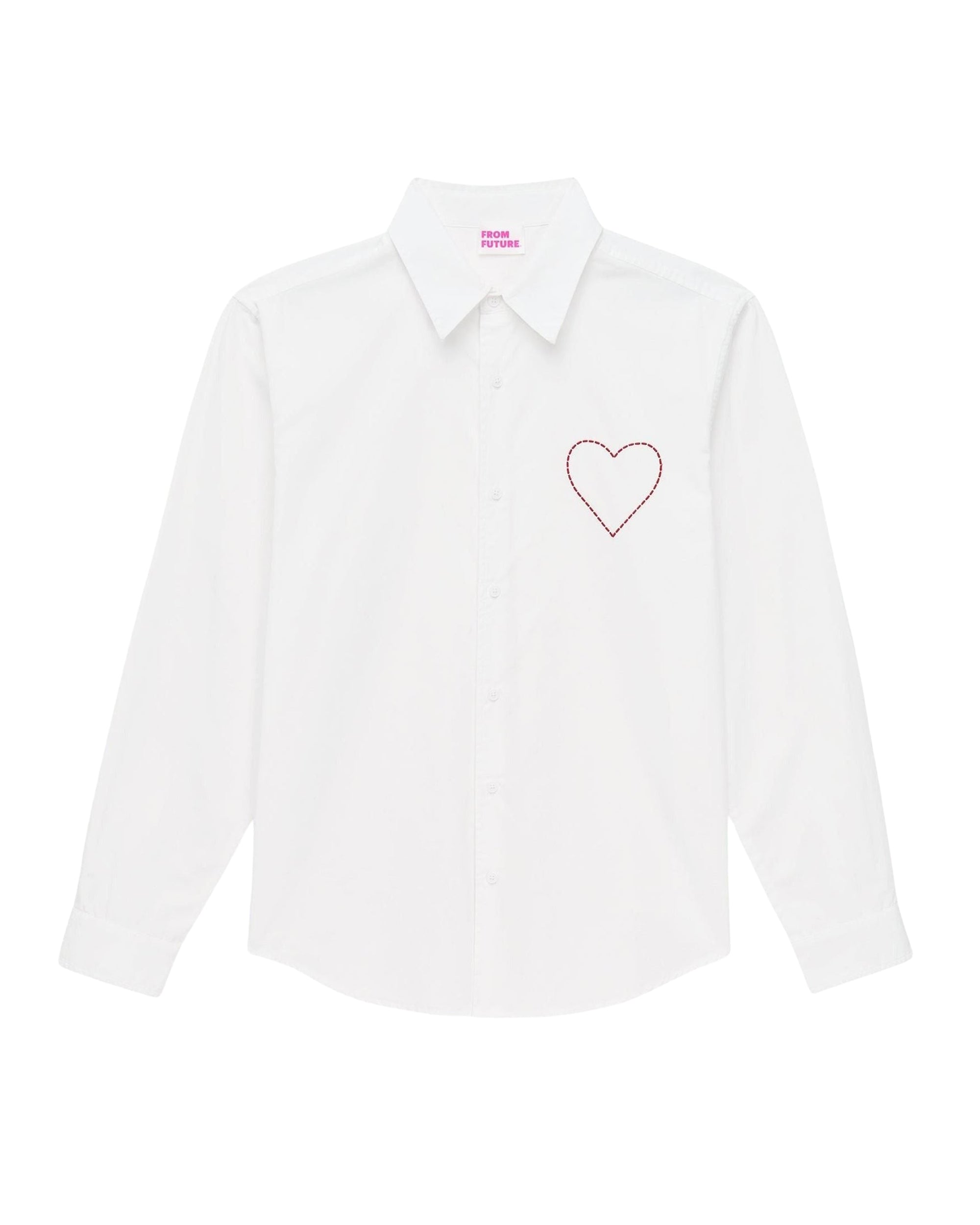 Chemise à manches longues en popeline - Blanc