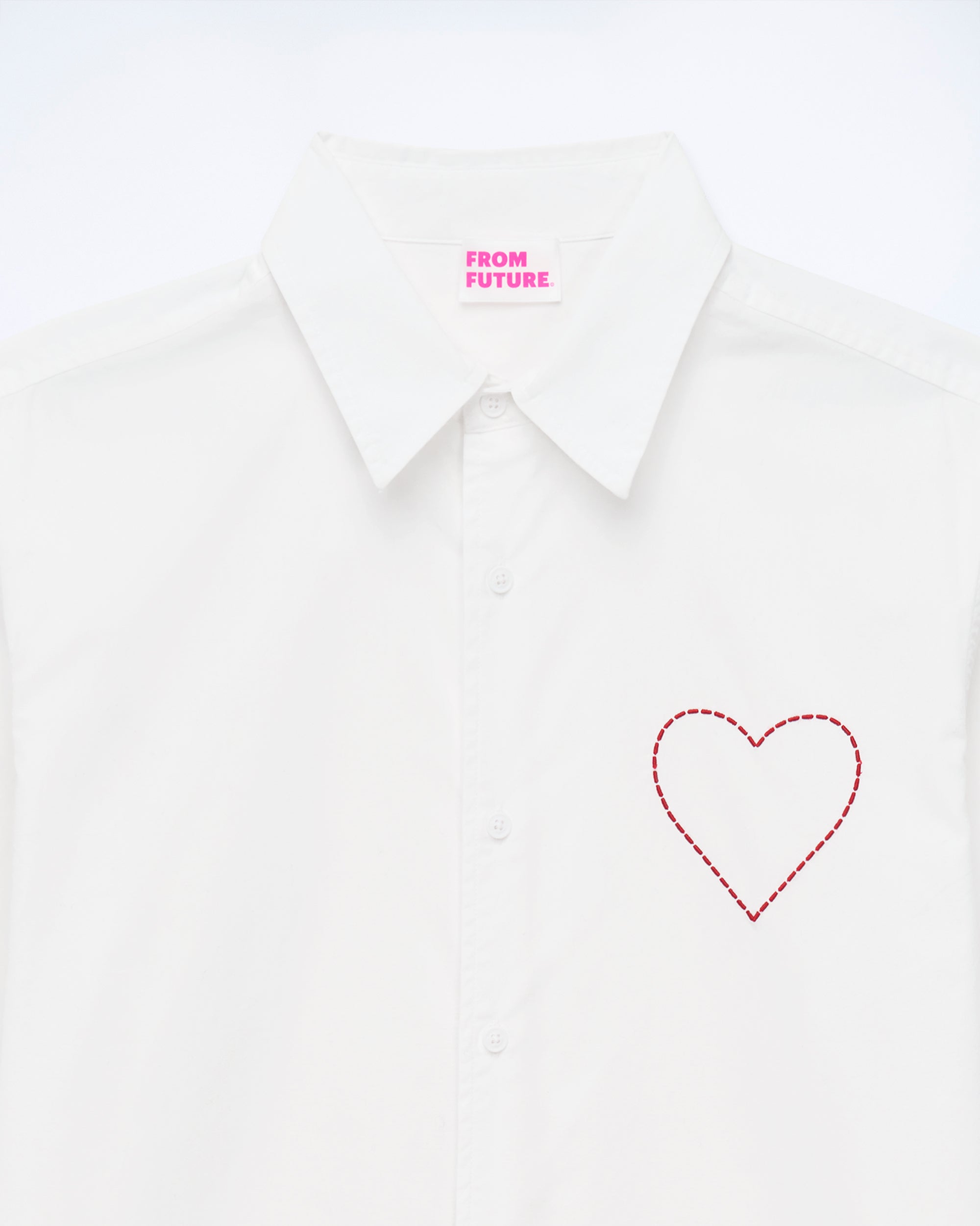 Chemise à manches longues en popeline - Blanc