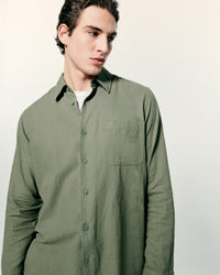 Chemise Manches Longues Popeline  - Kaki