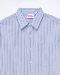 MULTI RAYURE BLEU CIEL / NEW / QTY : 2 / Chemise Manches Longues Popeline - Multi Rayure Bleu Ciel