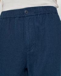 Pantalon droit en lin - Navy
