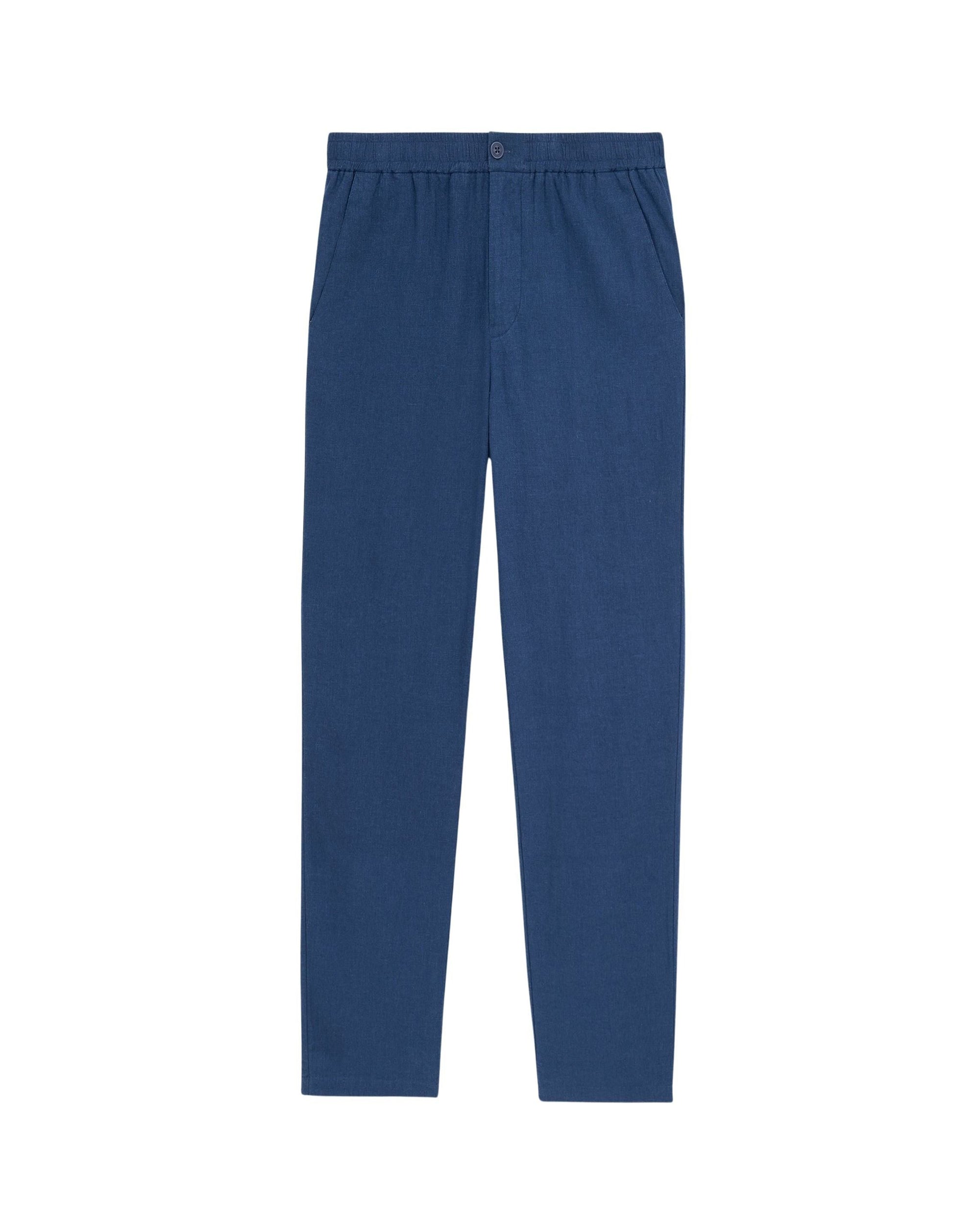 Pantalon droit en lin - Navy