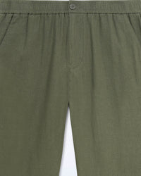 Pantalon droit en lin - Kaki