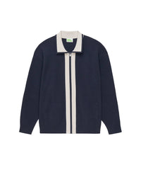 Gilet zippé à bandes bicolores - Navy