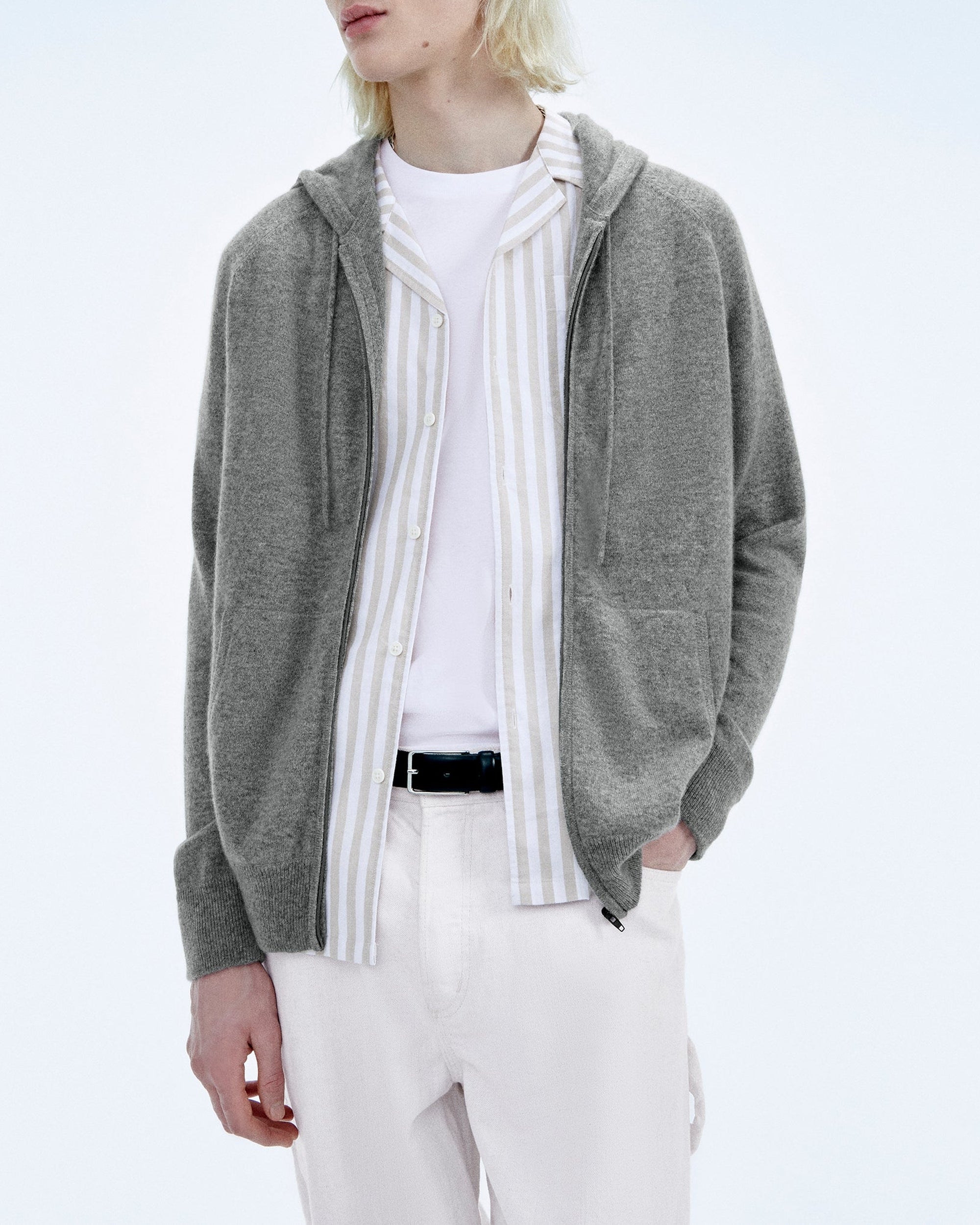 Hoodie en cachemire - Gris Chiné Foncé