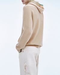 Hoodie oversize en cachemire - Beige Chiné