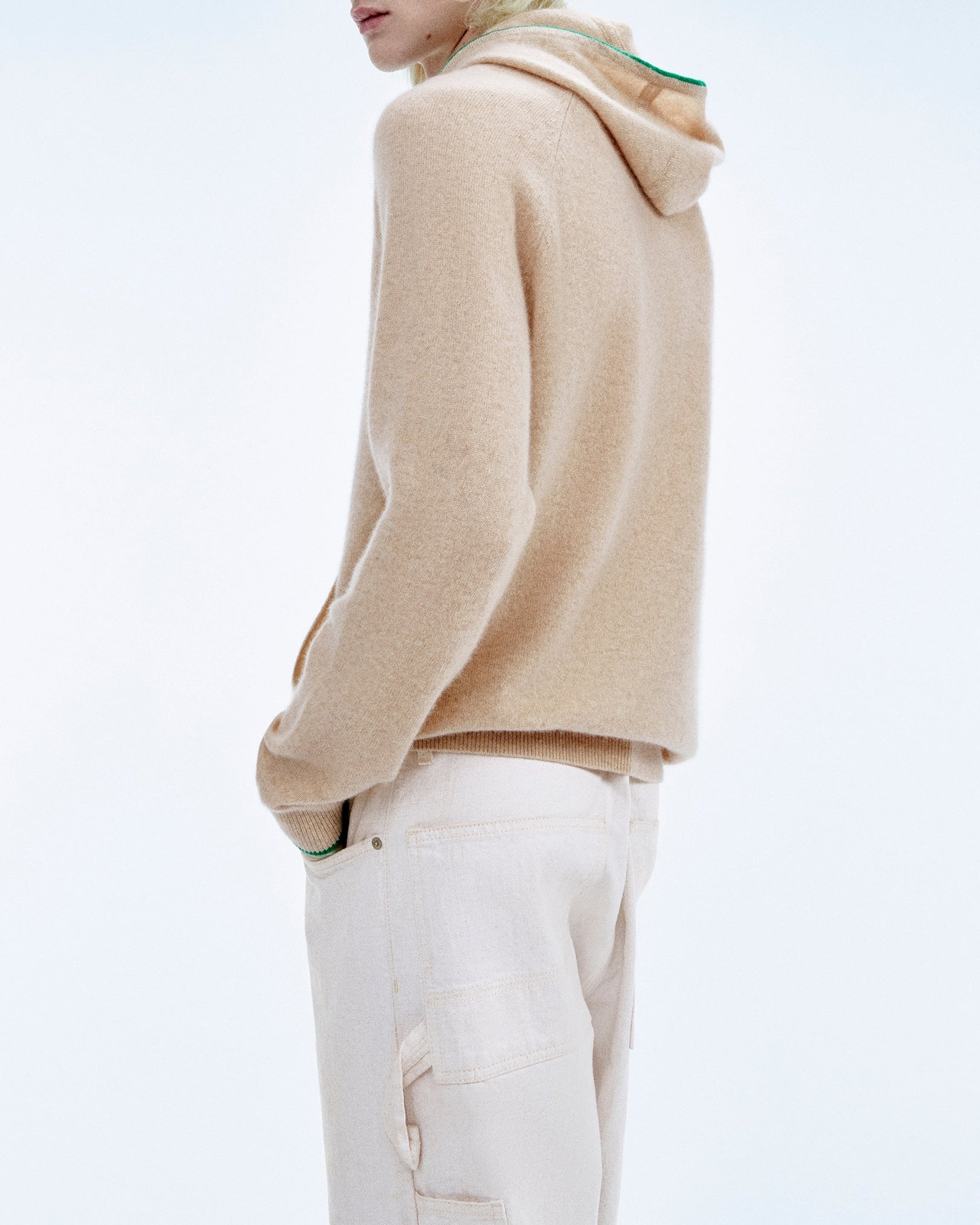 Hoodie oversize en cachemire - Beige Chiné