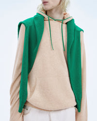 Hoodie oversize en cachemire - Beige Chiné